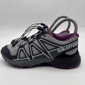 Salomon Kids Unisex Speedcross 417272 Gray Hiking Shoes Sneakers Size US 3